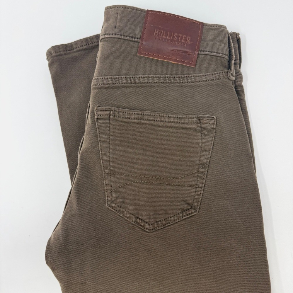 Hollister Epic Flex Slim Straight Brown Pants Mens 26x29 NEW